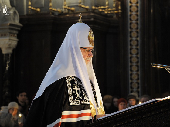 Предстоятель Русской Церкви совершил утреню с чтением Великого канона 